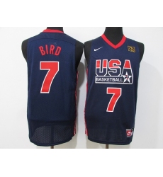 Men USA Basketball 7 Larry Bird Navy Stitched Jersey