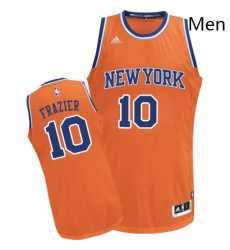 Mens Adidas New York Knicks 10 Walt Frazier Swingman Orange Alternate NBA Jersey
