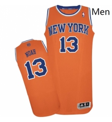 Mens Adidas New York Knicks 13 Joakim Noah Authentic Orange Alternate NBA Jersey