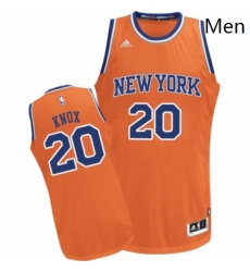 Mens Adidas New York Knicks 20 Kevin Knox Swingman Orange Alternate NBA Jersey 