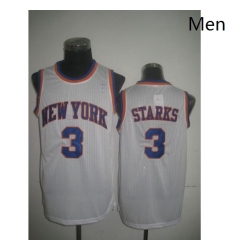 Mens Adidas New York Knicks 3 John Starks Swingman White Throwback NBA Jersey