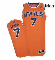 Mens Adidas New York Knicks 7 Carmelo Anthony Authentic Orange Alternate NBA Jersey