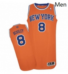 Mens Adidas New York Knicks 8 Michael Beasley Authentic Orange Alternate NBA Jersey 