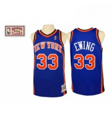 Mens Mitchell and Ness New York Knicks 33 Patrick Ewing Authentic Royal Blue Throwback NBA Jersey
