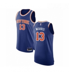 Mens New York Knicks 13 Marcus Morris Authentic Royal Blue Basketball Jersey Icon Edition 