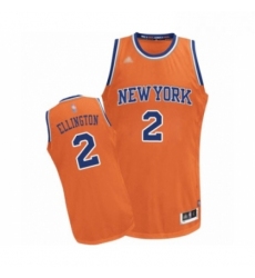 Mens New York Knicks 2 Wayne Ellington Authentic Orange Alternate Basketball Jersey 