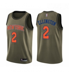 Mens New York Knicks 2 Wayne Ellington Swingman Green Salute to Service Basketball Jersey 