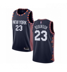 Mens New York Knicks 23 Mitchell Robinson Authentic Navy Blue Basketball Jersey 2018 19 City Edition 