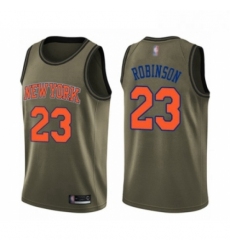 Mens New York Knicks 23 Mitchell Robinson Swingman Green Salute to Service Basketball Jersey 
