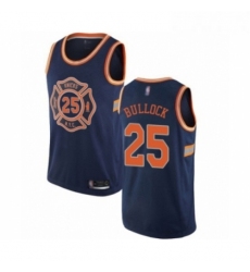 Mens New York Knicks 25 Reggie Bullock Authentic Navy Blue Basketball Jersey City Edition 