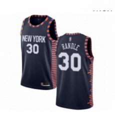 Mens New York Knicks 30 Julius Randle Authentic Navy Blue Basketball Jersey 2018 19 City Edition 