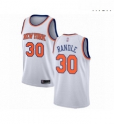 Mens New York Knicks 30 Julius Randle Authentic White Basketball Jersey Association Edition 