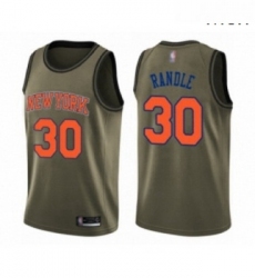 Mens New York Knicks 30 Julius Randle Swingman Green Salute to Service Basketball Jersey 