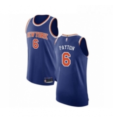Mens New York Knicks 6 Elfrid Payton Authentic Royal Blue Basketball Jersey Icon Editi