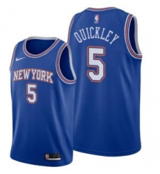 Men's New York Knicks Immanuel Quickley Blue 2021 Statement Jersey