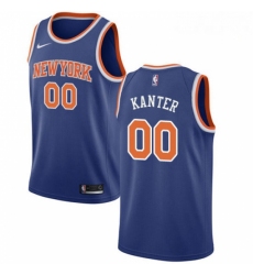 Mens Nike New York Knicks 00 Enes Kanter Swingman Royal Blue NBA Jersey Icon Edition 