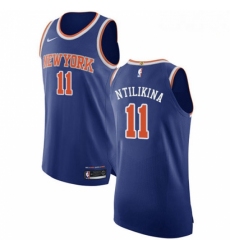 Mens Nike New York Knicks 11 Frank Ntilikina Authentic Royal Blue NBA Jersey Icon Edition 