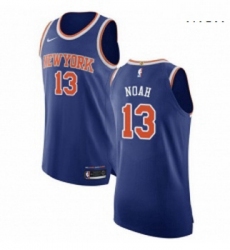Mens Nike New York Knicks 13 Joakim Noah Authentic Royal Blue NBA Jersey Icon Edition