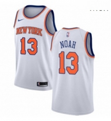Mens Nike New York Knicks 13 Joakim Noah Authentic White NBA Jersey Association Edition