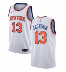 Mens Nike New York Knicks 13 Mark Jackson Swingman White NBA Jersey Association Edition