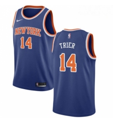 Mens Nike New York Knicks 14 Allonzo Trier Swingman Royal Blue NBA Jersey Icon Edition 