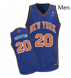 Mens Nike New York Knicks 20 Allan Houston Authentic Royal Blue Throwback NBA Jersey