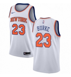 Mens Nike New York Knicks 23 Trey Burke Swingman White NBA Jersey Association Edition 