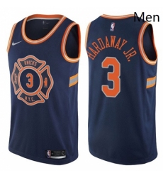 Mens Nike New York Knicks 3 Tim Hardaway Jr Authentic Navy Blue NBA Jersey City Edition 