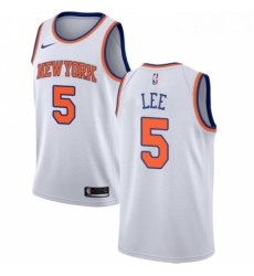 Mens Nike New York Knicks 5 Courtney Lee Swingman White NBA Jersey Association Edition