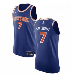 Mens Nike New York Knicks 7 Carmelo Anthony Authentic Royal Blue NBA Jersey Icon Edition