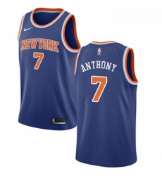 Mens Nike New York Knicks 7 Carmelo Anthony Swingman Royal Blue NBA Jersey Icon Edition