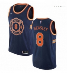 Mens Nike New York Knicks 8 Michael Beasley Swingman Navy Blue NBA Jersey City Edition 