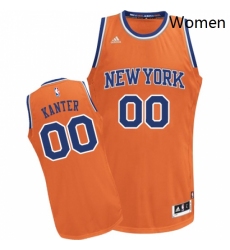 Womens Adidas New York Knicks 00 Enes Kanter Swingman Orange Alternate NBA Jersey 