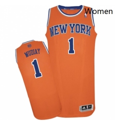 Womens Adidas New York Knicks 1 Emmanuel Mudiay Authentic Orange Alternate NBA Jersey 