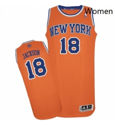 Womens Adidas New York Knicks 18 Phil Jackson Authentic Orange Alternate NBA Jersey