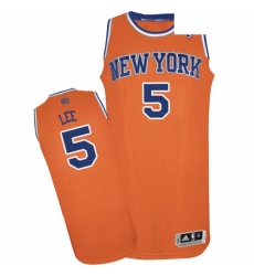 Womens Adidas New York Knicks 5 Courtney Lee Authentic Orange Alternate NBA Jersey