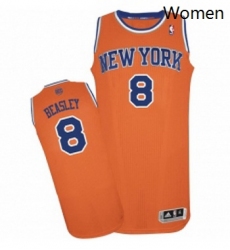 Womens Adidas New York Knicks 8 Michael Beasley Authentic Orange Alternate NBA Jersey 