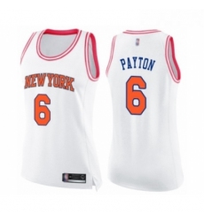 Womens New York Knicks 6 Elfrid Payton Swingman White Pink Fashion Basketball Jer