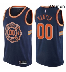 Womens Nike New York Knicks 00 Enes Kanter Swingman Navy Blue NBA Jersey City Edition 