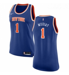 Womens Nike New York Knicks 1 Emmanuel Mudiay Authentic Royal Blue NBA Jersey Icon Edition 