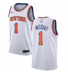 Womens Nike New York Knicks 1 Emmanuel Mudiay Swingman White NBA Jersey Association Edition 
