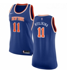Womens Nike New York Knicks 11 Frank Ntilikina Authentic Royal Blue NBA Jersey Icon Edition 