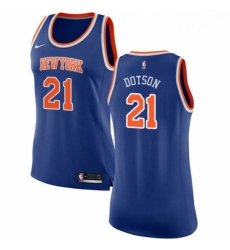 Womens Nike New York Knicks 21 Damyean Dotson Swingman Royal Blue NBA Jersey Icon Edition 