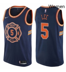Womens Nike New York Knicks 5 Courtney Lee Swingman Navy Blue NBA Jersey City Edition