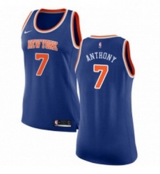 Womens Nike New York Knicks 7 Carmelo Anthony Swingman Royal Blue NBA Jersey Icon Edition