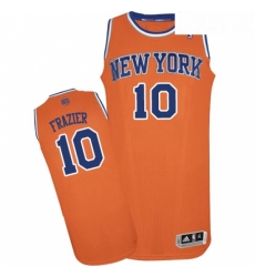 Youth Adidas New York Knicks 10 Walt Frazier Authentic Orange Alternate NBA Jersey