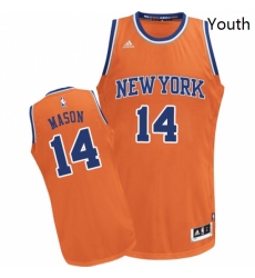 Youth Adidas New York Knicks 14 Anthony Mason Swingman Orange Alternate NBA Jersey