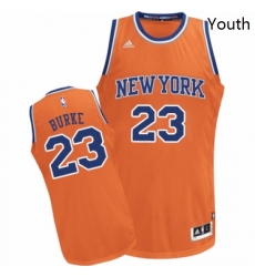 Youth Adidas New York Knicks 23 Trey Burke Swingman Orange Alternate NBA Jersey 