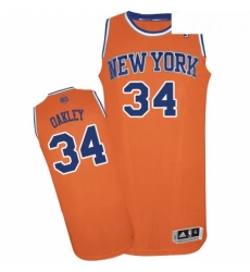 Youth Adidas New York Knicks 34 Charles Oakley Authentic Orange Alternate NBA Jersey