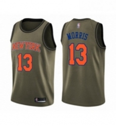 Youth New York Knicks 13 Marcus Morris Swingman Green Salute to Service Basketball Jersey 